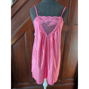 Vintage Lorraine Pink Lace Trim Nightgown Lingerie Sleepwear S